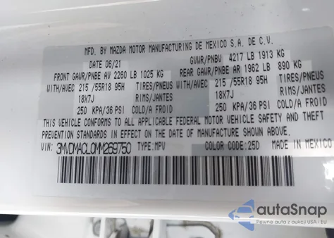 2021 Mazda Cx-30 Preferred from USA, damaged, VIN 3MVDMACL0MM269750
